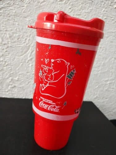 Termo/vaso Coca Cola Navideño Con Tapa Osos Toma Lo Bueno Rojo Osos Navideños