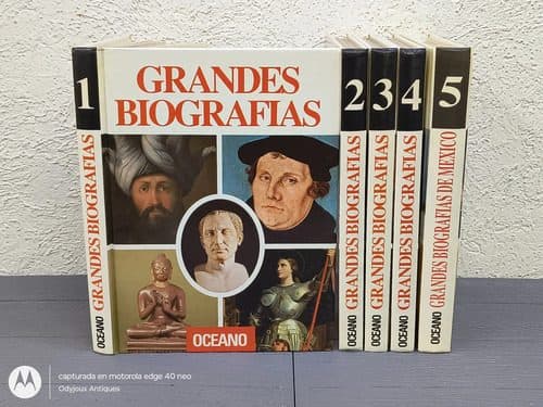Enciclopedia Grandes Biografías 5 Tomos Oceano 1998 España — Coleccionables vintage, años 90s