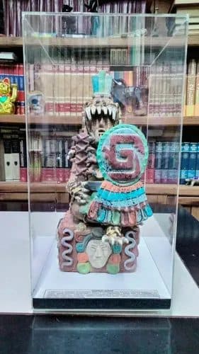 Figura Artesanal/artesanía Guerrero Jaguar Maya Barro Usado