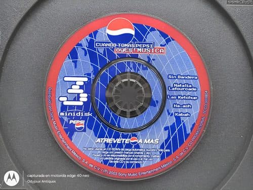 Minidisk Promocional Pepsi #3 Año 2003 Retro Solo Disco