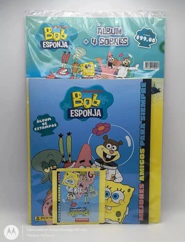 Bob Esponja Album + 4 Sobres 2025 Panini Premium Original Bob Esponja Bob Esponja 2025