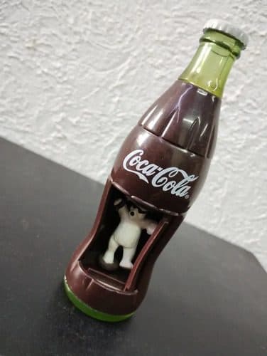 Botella De Cuerda Coca Cola Con Oso Polar Giratorio Año 2000