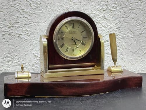 Reloj Ejecutivo De Mesa Danbury Madera Palo De Rosa Vintage Caoba — vintage México