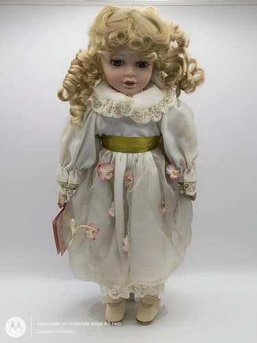 Muñeca De Porcelana Johnson The Rose Collection Vintage 40cm