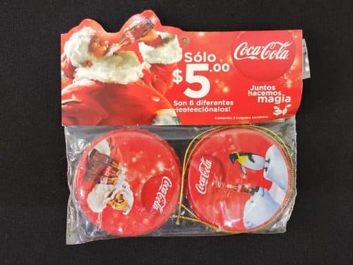 Colguijes Fichas Navideñas Coca Cola Navidad 2-pack Sellado