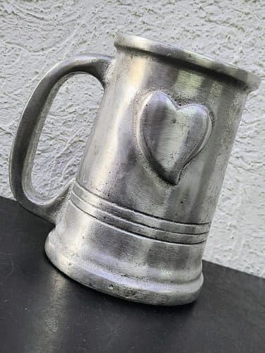 Tarro Cervecero Vintage De Aluminio Fig Forma Corazón 500ml Plata