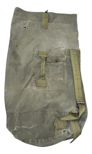 Bolso De Lona Militar Hecha En Usa Época Guerra Vietnam 70's