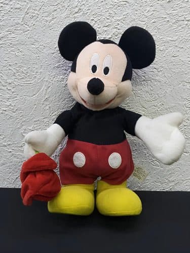 Peluche Mickey Mouse Con Rosa Waldo's Dolar Mart No Funciona Negro Con Rojo Y Amarillo — Coleccionables vintage, años 90s