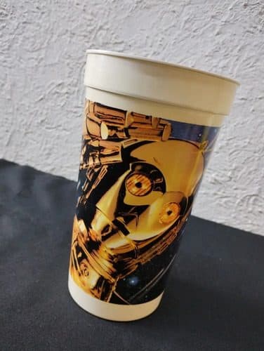 Vaso Pepsi Star Wars Trilogía Guerra De Las Galaxias 1997 Blanco Con Azul Y Dorado — Coleccionables vintage, años 90s